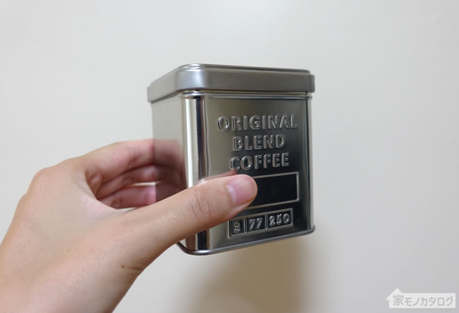 セリアの角型ミニコーヒー缶の画像