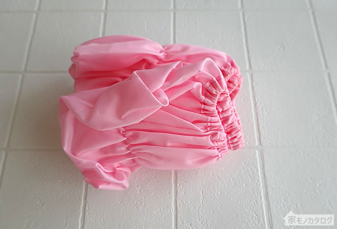 ダイソーで売っているシャワーキャップ・ピンク色の画像