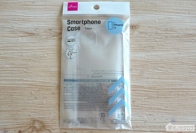 ダイソーで売っているiPhone11用スマホ・クリアケースの画像