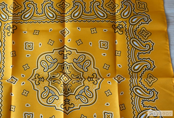 キャンドゥのペイズリー柄バンダナ黄色の画像