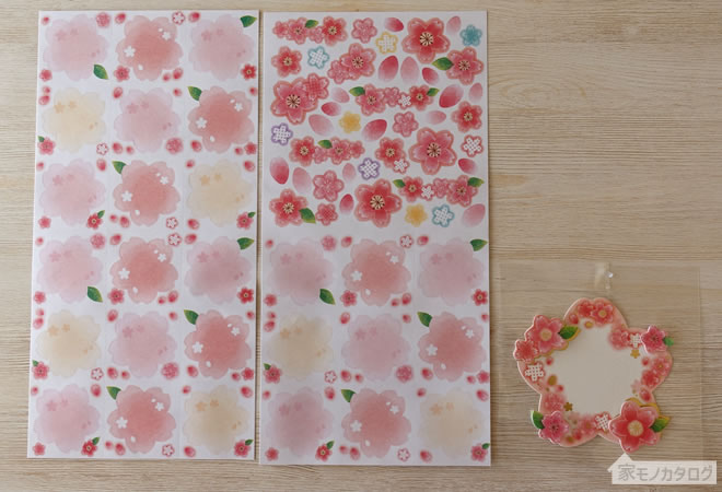 ダイソーで売っている色紙デコレーションシール・桜の画像