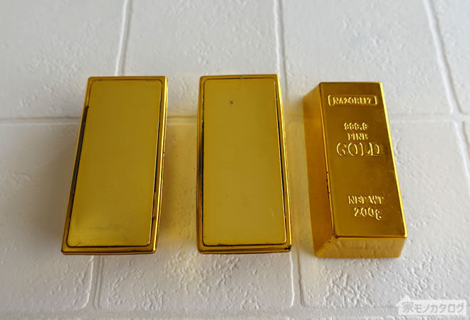 セリアで売っている金塊ゴージャスゴールド3本セットの画像