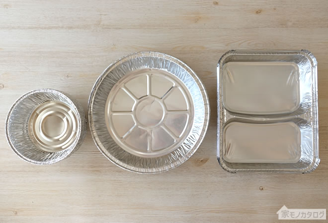ダイソーのバーベキューアルミセパレート皿の画像