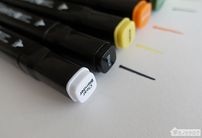ダイソーで売っているイラストマーカー「ブラック×クリアブレンダー」色の画像