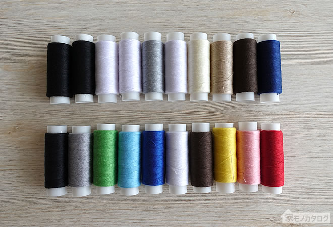 セリアで売っているカラフルカラー縫い糸の画像
