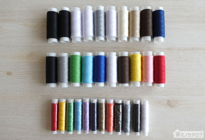 セリアで売っているソーイングカラー縫い糸の画像