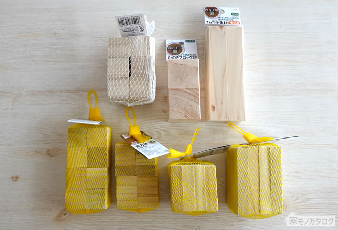 100均の木製工作材料 立方体・直方体の商品一覧画像